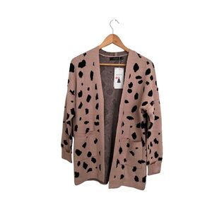 Chic Leopard Print Open Cardigan